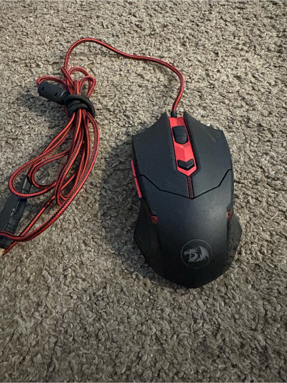 Red & Black Wired Gaming Mouse with Programmable Buttons